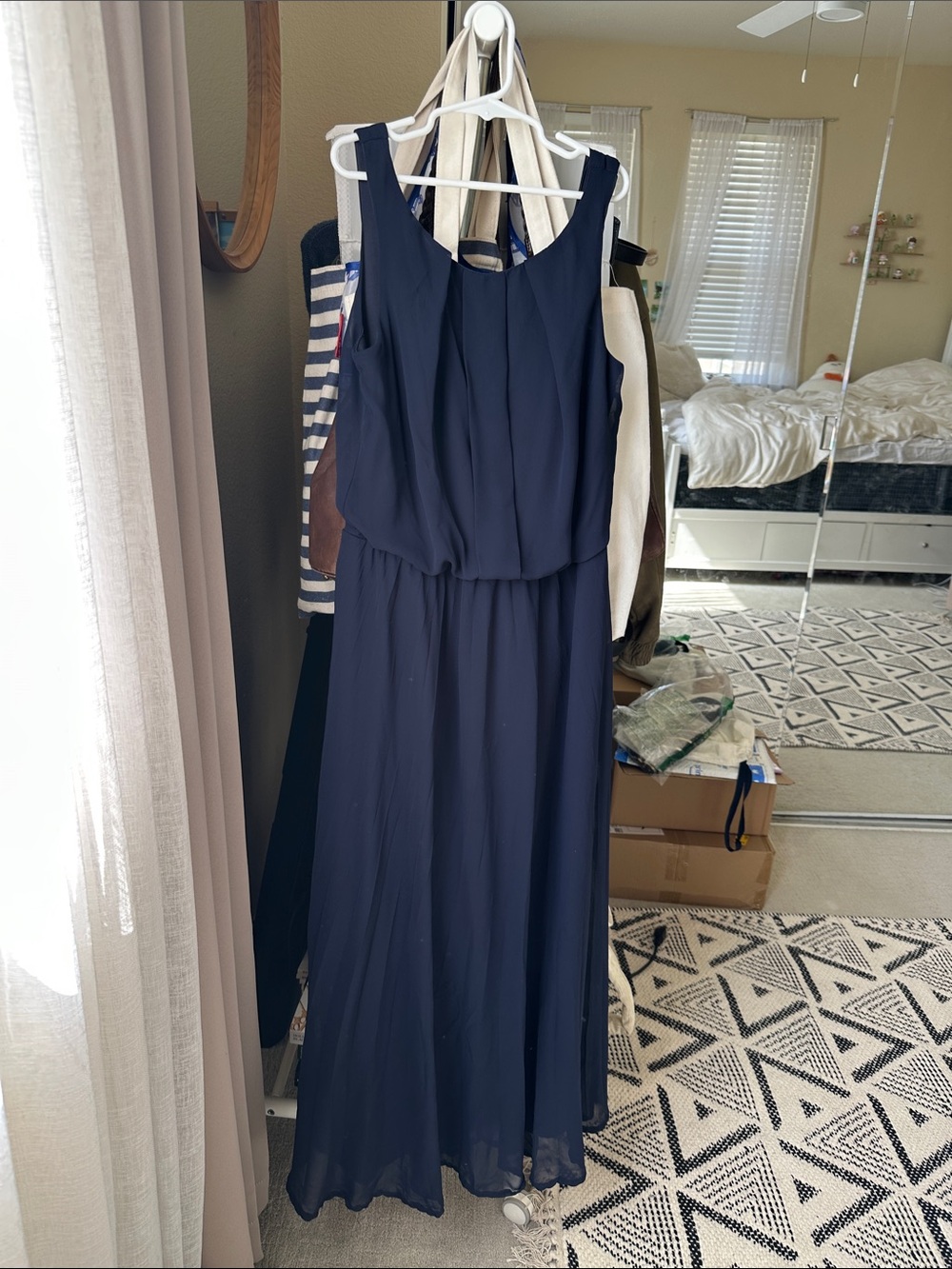 B Darlin Navy Blue Sleeveless Maxi Dress